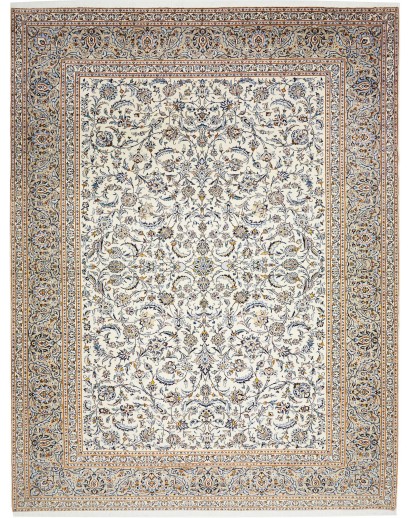 Tappeto Kashan Persia bianco marrone 315x408