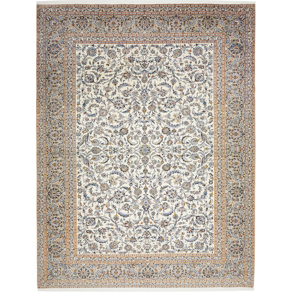Tappeto Kashan Persia bianco marrone 315x408