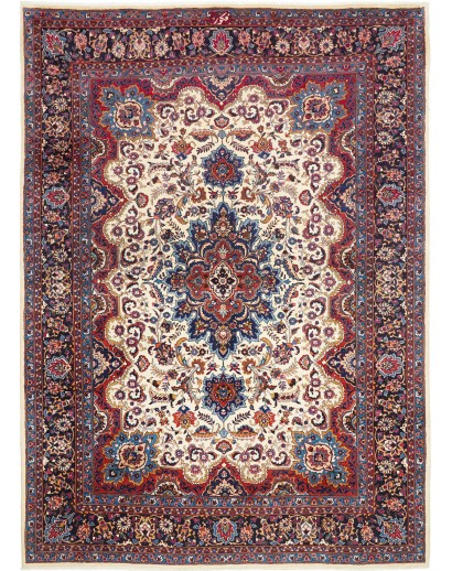 Tappeto Mashad Persia azzurro bianco 250x347