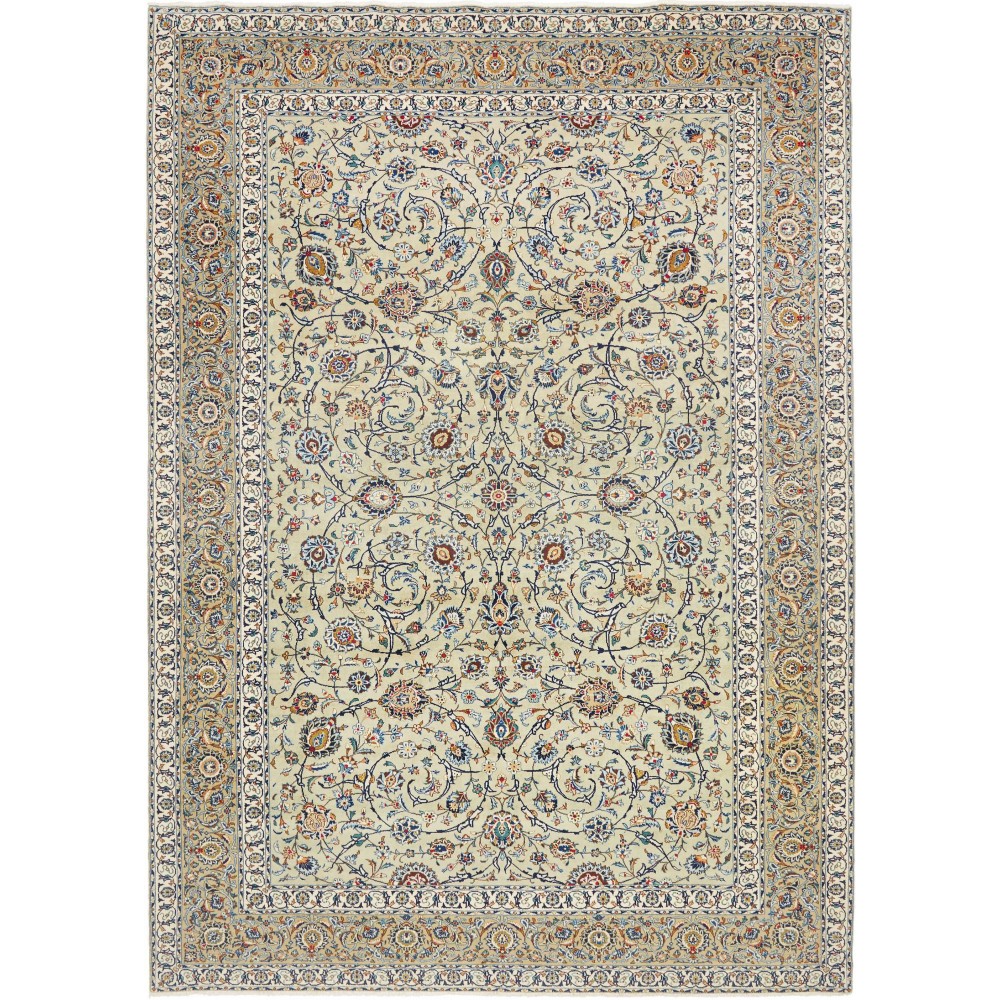 Tappeto Kashan Persia beige bianco 260x370