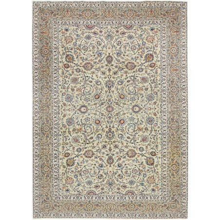 Tappeto Kashan Persia beige bianco 260x370