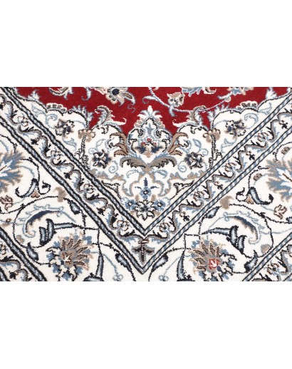Tappeto Nain Kashmar Persia bianco grigio 196x193