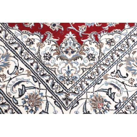 Tappeto Nain Kashmar Persia bianco grigio 196x193