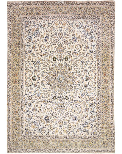 Tappeto Kashan Persia bianco marrone 300x427