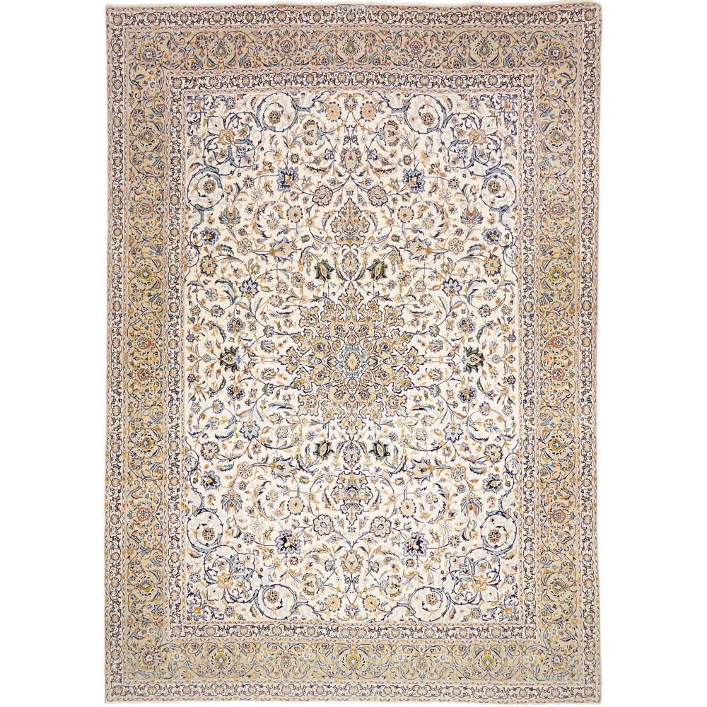 Tappeto Kashan Persia bianco marrone 300x427