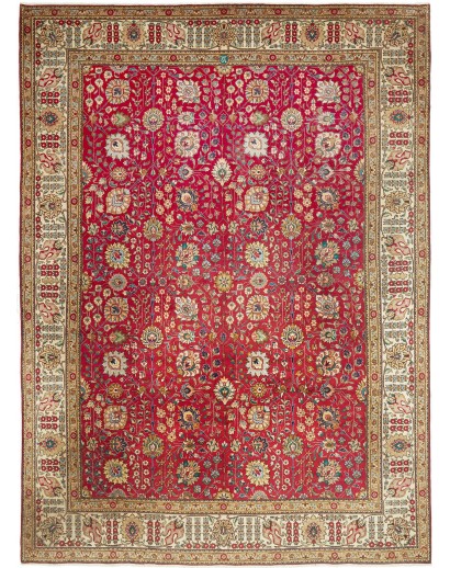 Tappeto Tabriz Persia marrone giallo 296x400