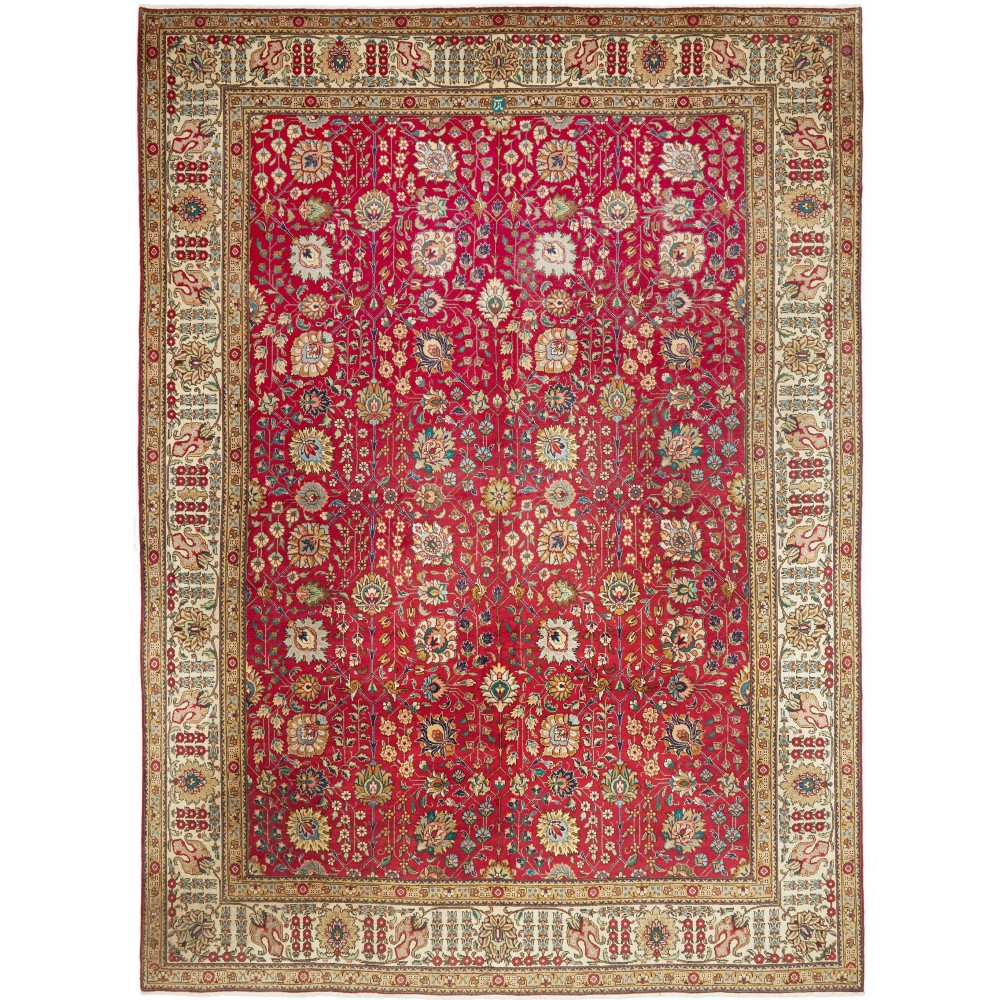 Tappeto Tabriz Persia marrone giallo 296x400