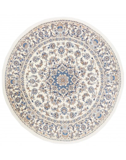 Tappeto Nain Kashmar Persia bianco azzurro 242x251