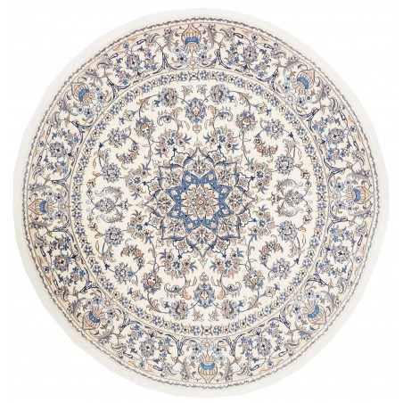 Tappeto Nain Kashmar Persia bianco azzurro 242x251