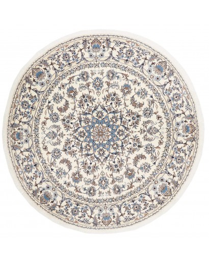 Tappeto Nain Kashmar Persia bianco grigio 244x250