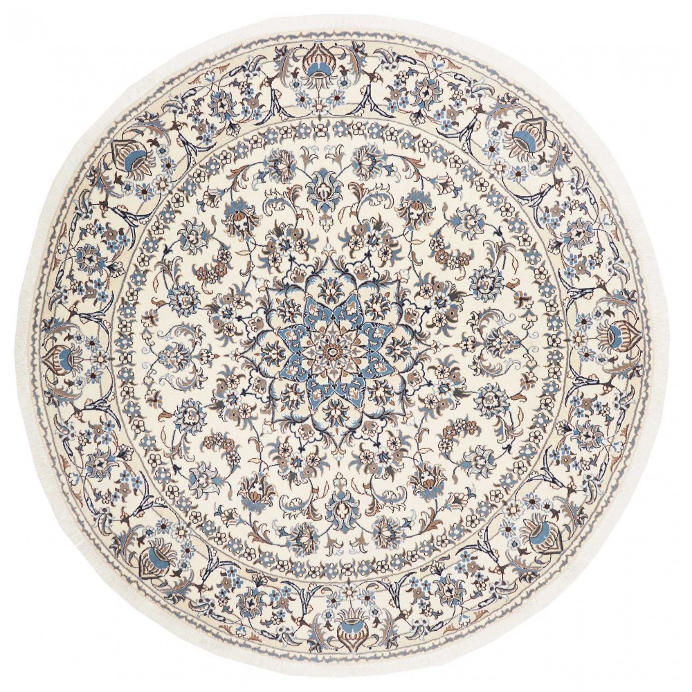 Tappeto Nain Kashmar Persia bianco grigio 244x250
