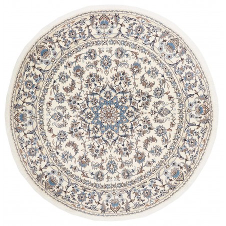 Tappeto Nain Kashmar Persia bianco grigio 244x250