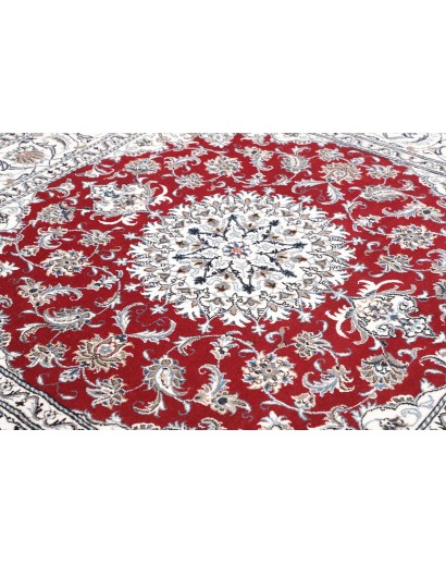 Tappeto Nain Kashmar Persia bianco grigio 196x193