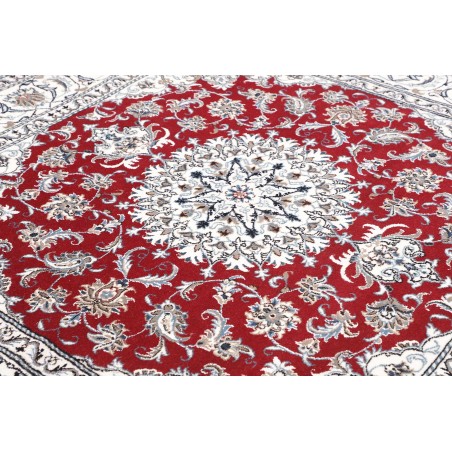 Tappeto Nain Kashmar Persia bianco grigio 196x193