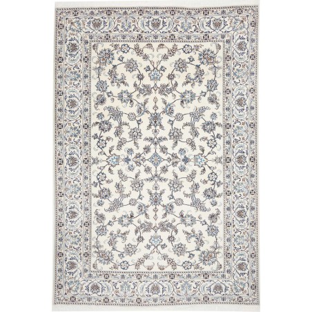 Tappeto Nain Kashmar Persia bianco grigio 200x295