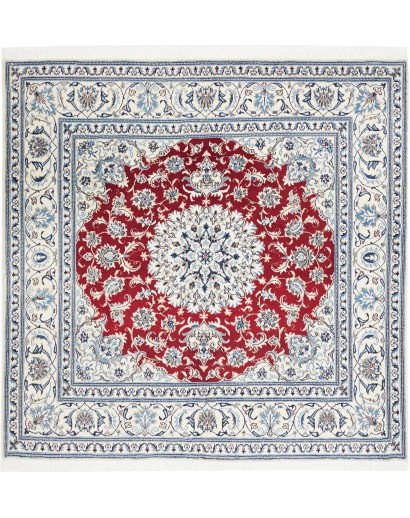 Tappeto Nain Kashmar Persia bianco marrone 194x192