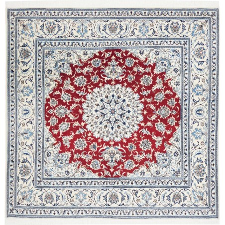 Tappeto Nain Kashmar Persia bianco marrone 194x192