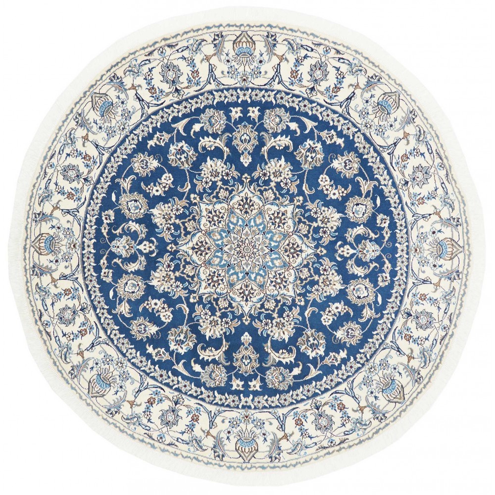 Tappeto Nain Kashmar Persia grigio blu 200x200