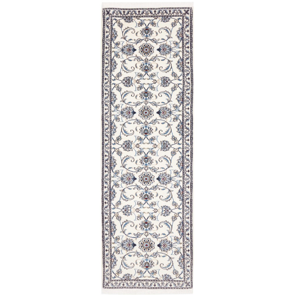 Tappeto Nain Kashmar Persia bianco grigio 77x253