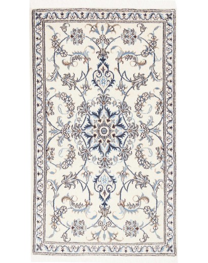 Tappeto Nain Kashmar Persia bianco grigio 85x145