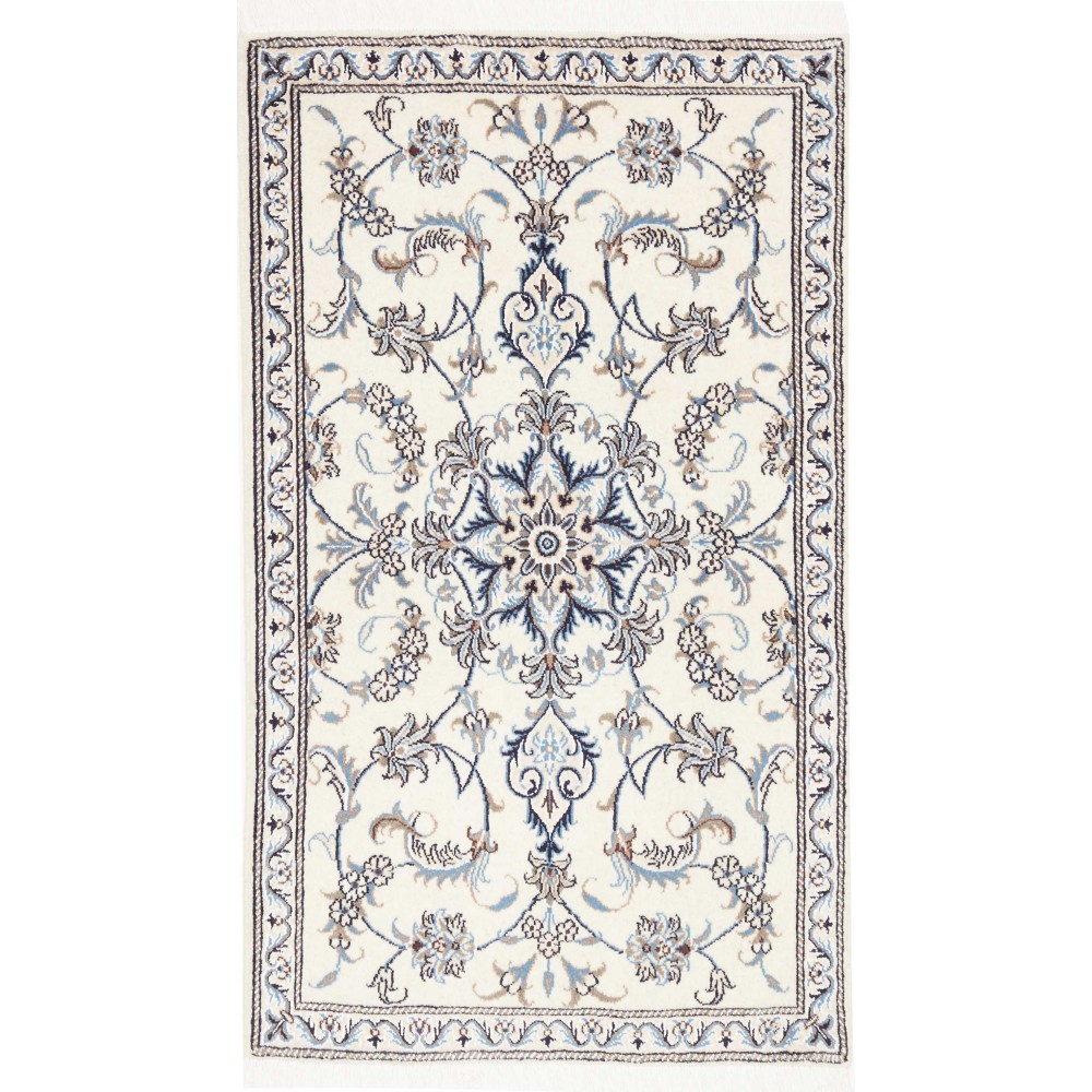 Tappeto Nain Kashmar Persia bianco grigio 85x145