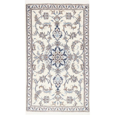 Tappeto Nain Kashmar Persia bianco grigio 85x145