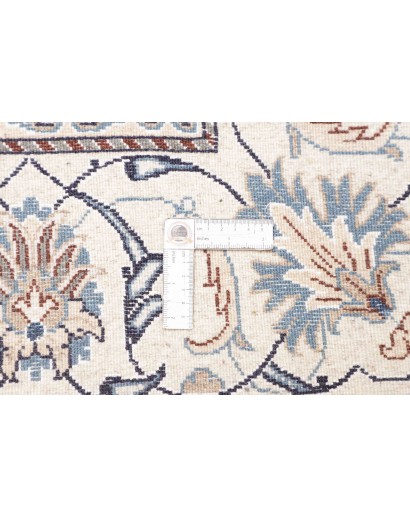 Tappeto Nain Kashmar Persia bianco grigio 196x193