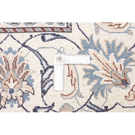 Tappeto Nain Kashmar Persia bianco grigio 196x193