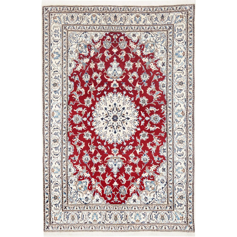 Tappeto Nain Kashmar Persia bianco marrone 167x247