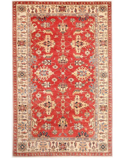 Tappeto Kazak Fine Pakistan marrone rosso 202x307