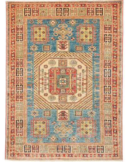 Tappeto Kazak Fine Pakistan marrone bianco 143x195