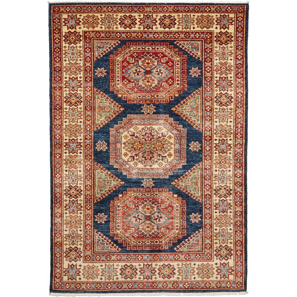 Tappeto Kazak Fine Pakistan marrone grigio 123x181