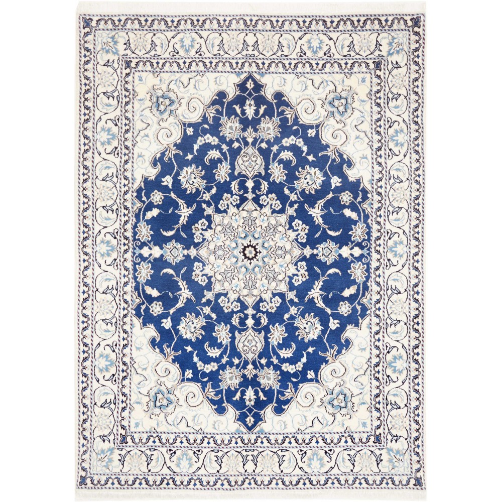 Tappeto Nain Kashmar Persia blu 168x233