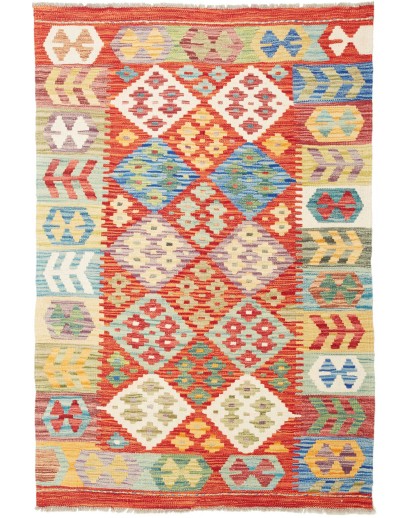 Tappeto Kilim Afghanistan marrone azzurro 98x145