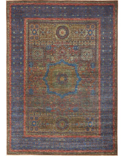 Tappeto Mamlouk Pakistan azzurro marrone 175x240