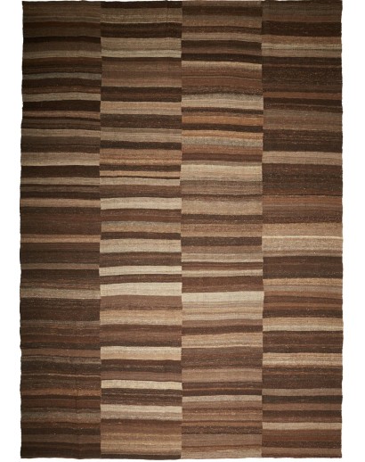 Tappeto Kilim Kavir Persia verde marrone 278x398