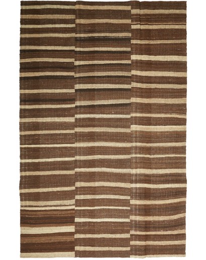 Tappeto Kilim Kavir Persia verde marrone 197x302