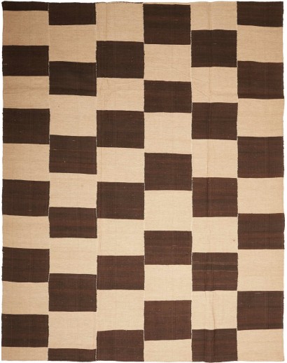 Tappeto Kilim Kavir Persia marrone verde 222x285