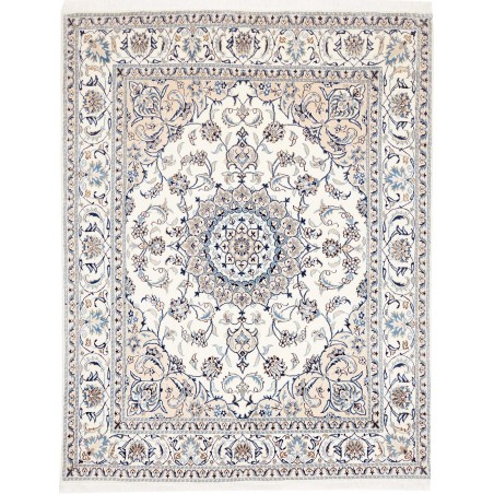 Tappeto Nain Kashmar Persia bianco grigio 195x249