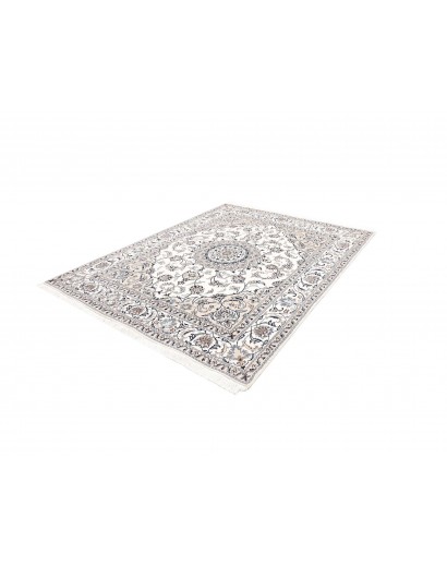 Tappeto Nain Kashmar Persia bianco grigio 195x249
