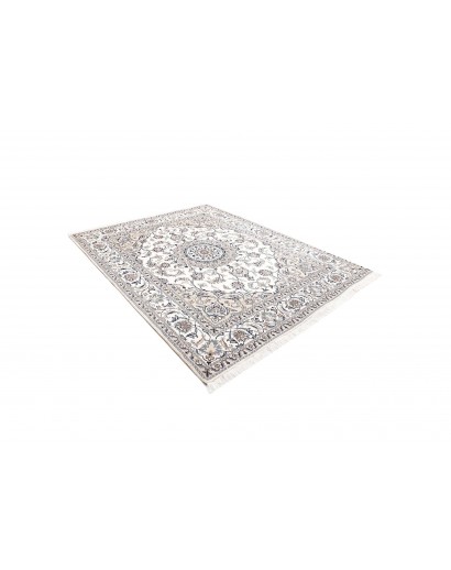 Tappeto Nain Kashmar Persia bianco grigio 195x249
