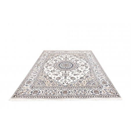 Tappeto Nain Kashmar Persia bianco grigio 195x249
