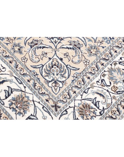 Tappeto Nain Kashmar Persia bianco grigio 195x249