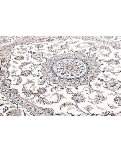 Tappeto Nain Kashmar Persia bianco grigio 195x249