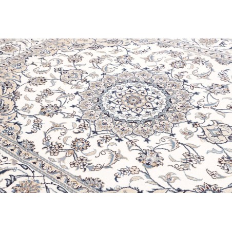 Tappeto Nain Kashmar Persia bianco grigio 195x249