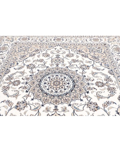 Tappeto Nain Kashmar Persia bianco grigio 195x249