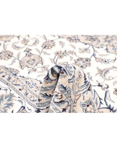 Tappeto Nain Kashmar Persia bianco grigio 195x249