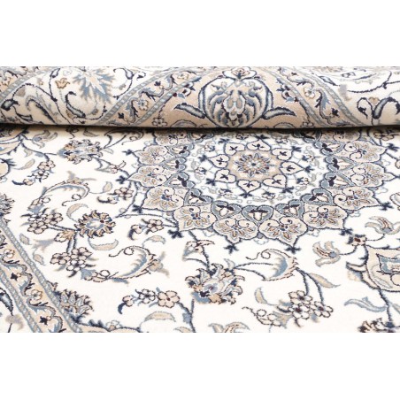 Tappeto Nain Kashmar Persia bianco grigio 195x249