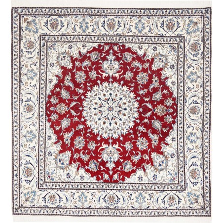 Tappeto Nain Kashmar Persia bianco marrone 197x208