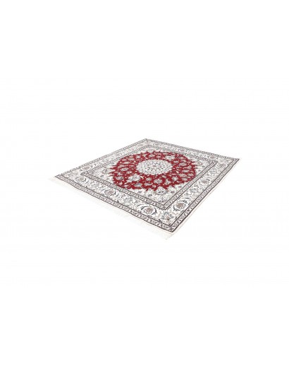 Tappeto Nain Kashmar Persia bianco marrone 197x208